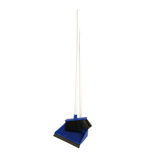 Long handle dust pan w/rubber