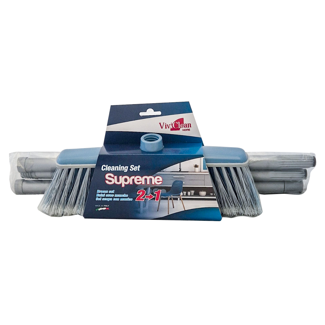 CLEANING SET BROOM WITH 3 PCS HANDLE